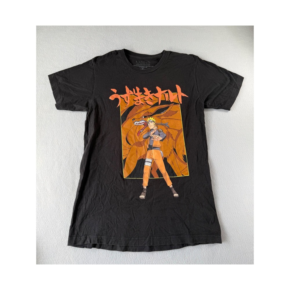Naruto Shippuden Collection Tee Shirt Medium Black Y2K Anime Sasuke Graphic Tee